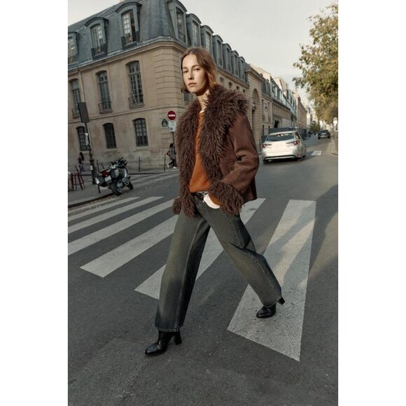 ZARA DOUBLE-FACED FAUX FUR JACKET - Picture 2 of 9